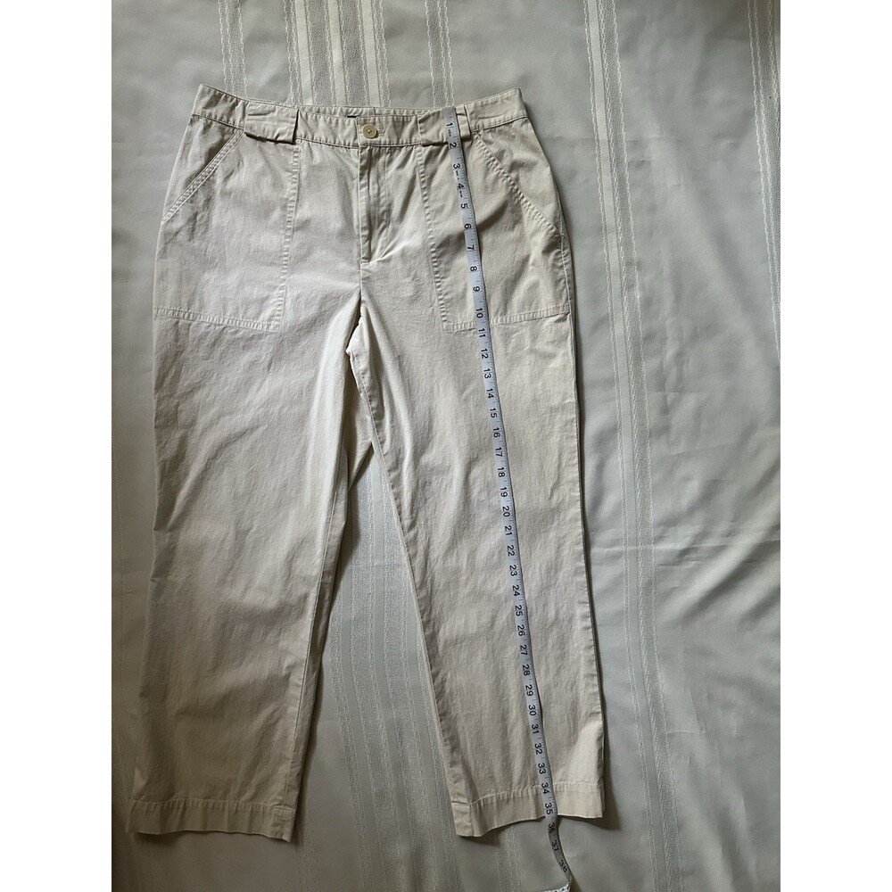 Lauren Ralph Lauren Women’s Beige Utility Pants SZ 10 Straight Leg Stretch Twill - Picture 8 of 13